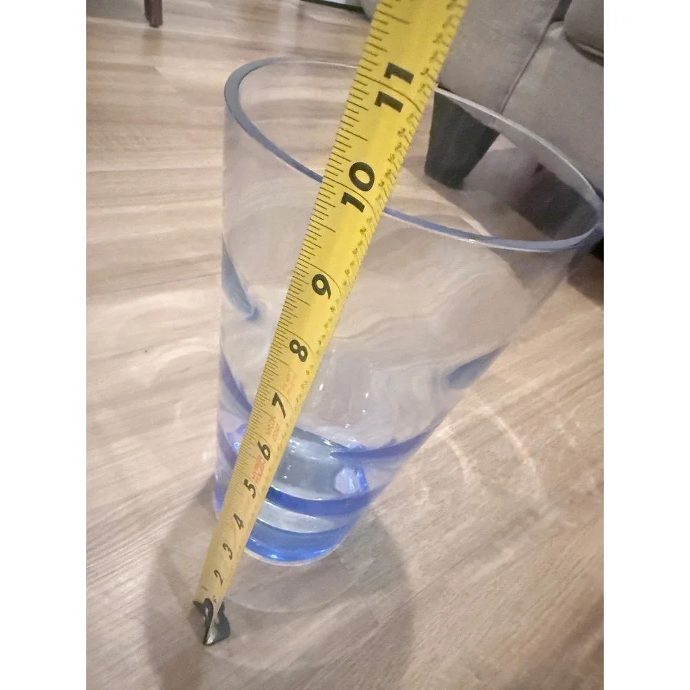 Vintage Whitefriars Undulating Blue Ombre Glass Vase Decorative RARE